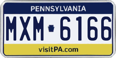 PA license plate MXM6166