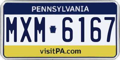 PA license plate MXM6167