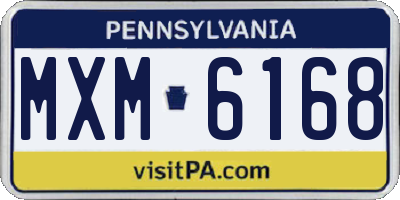 PA license plate MXM6168