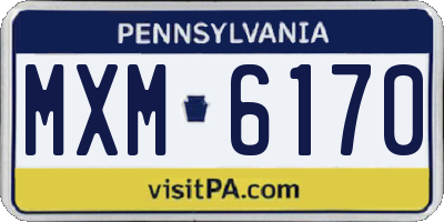 PA license plate MXM6170