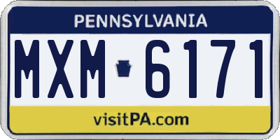 PA license plate MXM6171