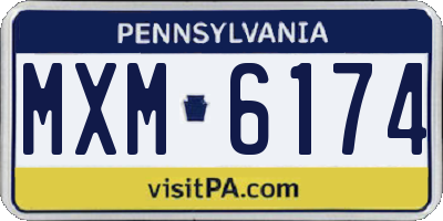 PA license plate MXM6174