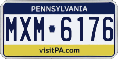PA license plate MXM6176
