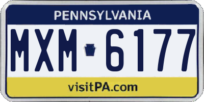 PA license plate MXM6177