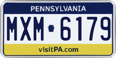 PA license plate MXM6179