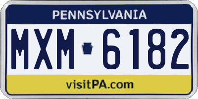 PA license plate MXM6182
