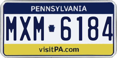 PA license plate MXM6184