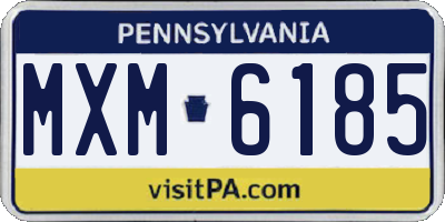 PA license plate MXM6185