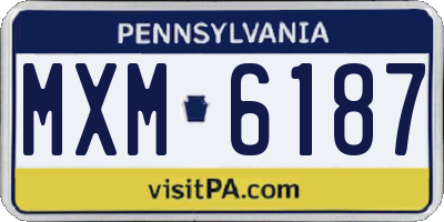 PA license plate MXM6187