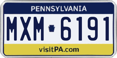 PA license plate MXM6191