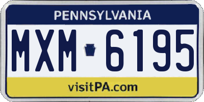 PA license plate MXM6195