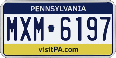 PA license plate MXM6197