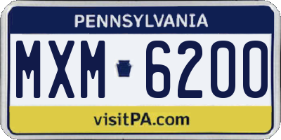 PA license plate MXM6200