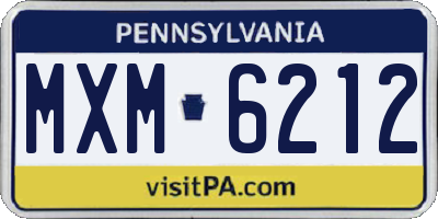 PA license plate MXM6212
