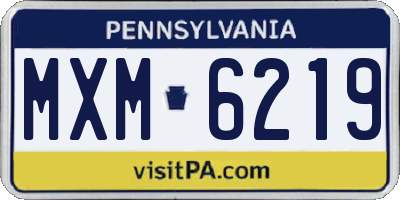 PA license plate MXM6219