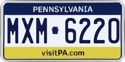 PA license plate MXM6220
