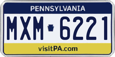 PA license plate MXM6221