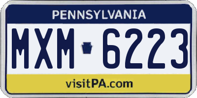 PA license plate MXM6223