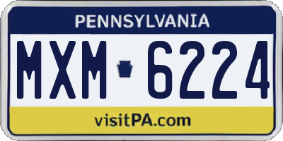PA license plate MXM6224