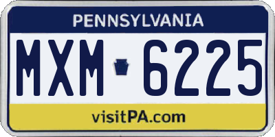 PA license plate MXM6225