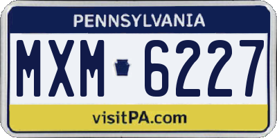 PA license plate MXM6227