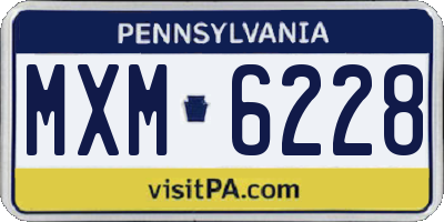 PA license plate MXM6228