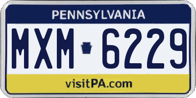 PA license plate MXM6229