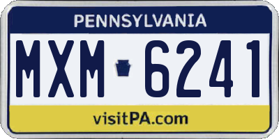 PA license plate MXM6241