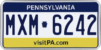 PA license plate MXM6242