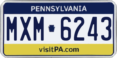 PA license plate MXM6243