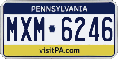 PA license plate MXM6246