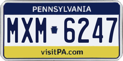 PA license plate MXM6247