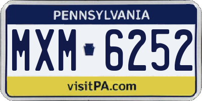 PA license plate MXM6252