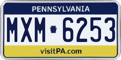 PA license plate MXM6253