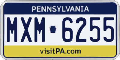 PA license plate MXM6255