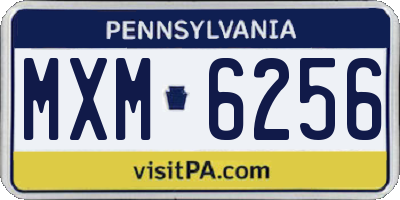 PA license plate MXM6256