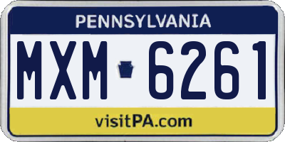 PA license plate MXM6261