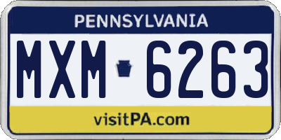 PA license plate MXM6263