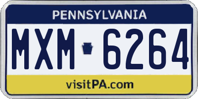 PA license plate MXM6264