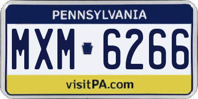 PA license plate MXM6266