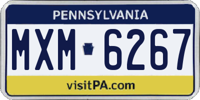 PA license plate MXM6267