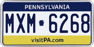 PA license plate MXM6268