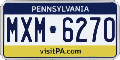 PA license plate MXM6270