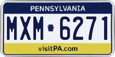 PA license plate MXM6271