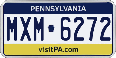 PA license plate MXM6272