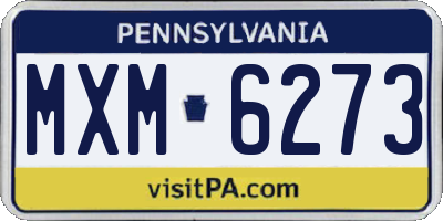 PA license plate MXM6273
