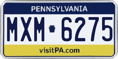 PA license plate MXM6275