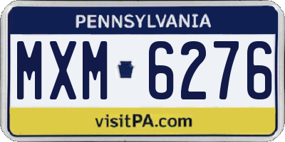 PA license plate MXM6276