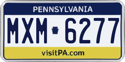 PA license plate MXM6277