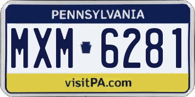 PA license plate MXM6281